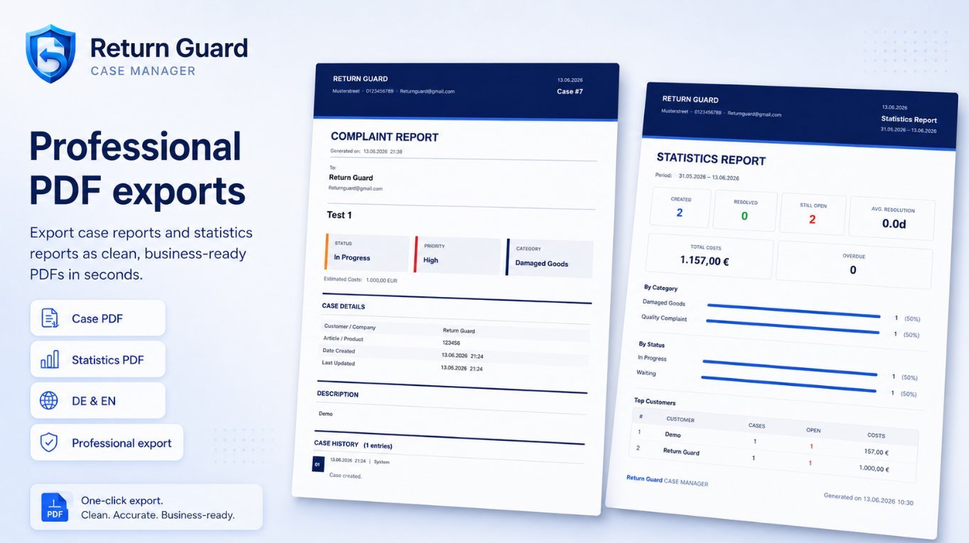 Return Guard PDF case report and statistics report